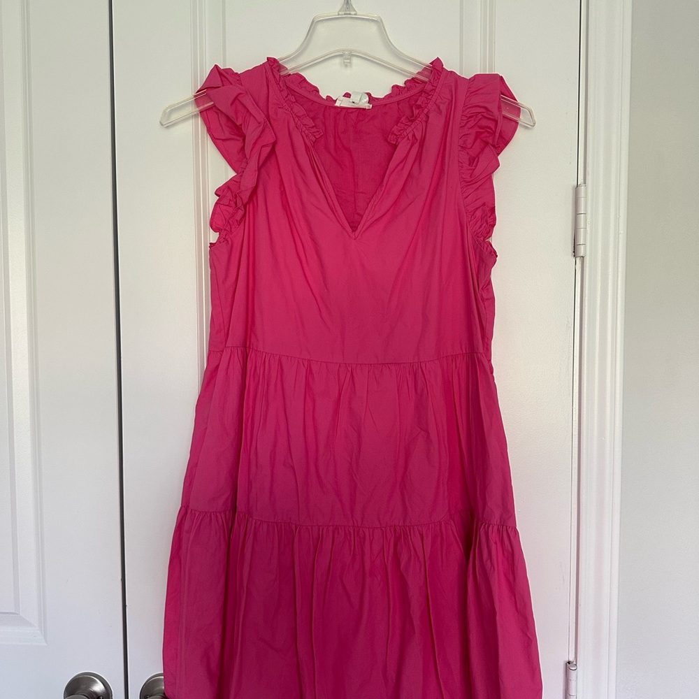 Elegant Pink Ruffle Dress